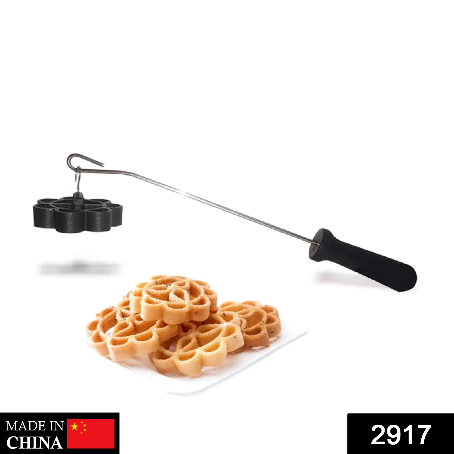 2917 Non Stick Achappam Maker Achappam Mould with Stay Cool Handle Rose Cookie Maker (Black) DeoDap 2917 Non Stick Achappam Maker Achappam Mould with Stay Cool Handle Rose Cookie Maker (Black) DeoDap